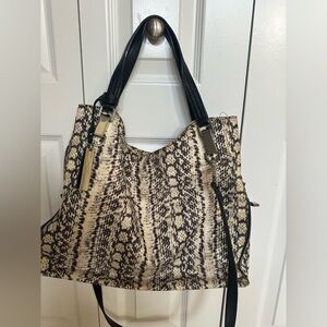 Vince Camuto Black and Cream Patterned Shoulder Bag